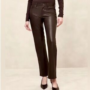 NWT Banana Republic Factory Faux Leather Mid-Rise Bootcut Pants Size 10
